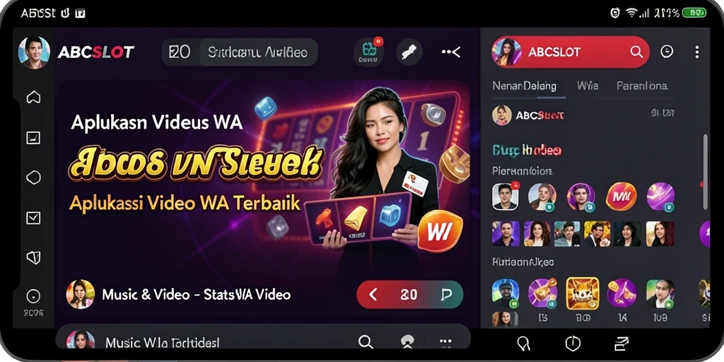 Antarmuka ABCSLOT yang menarik untuk akses video status WA.