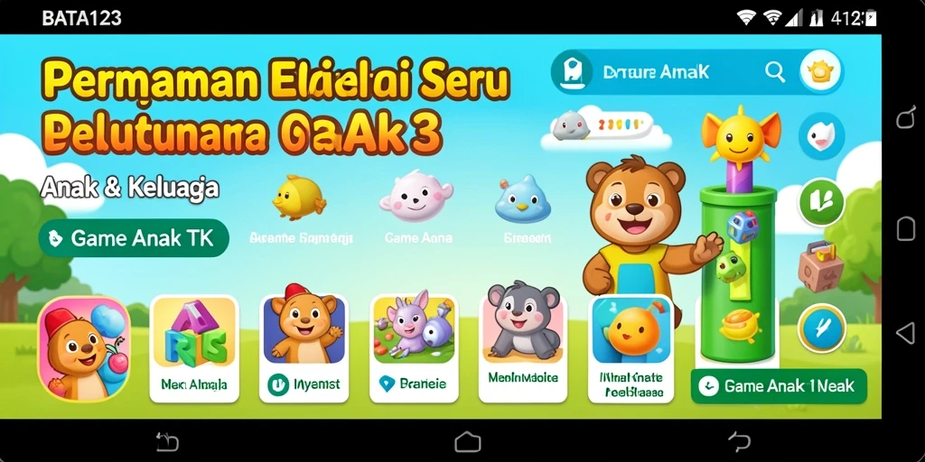 Antarmuka aplikasi BATA123 yang interaktif dan colorful.