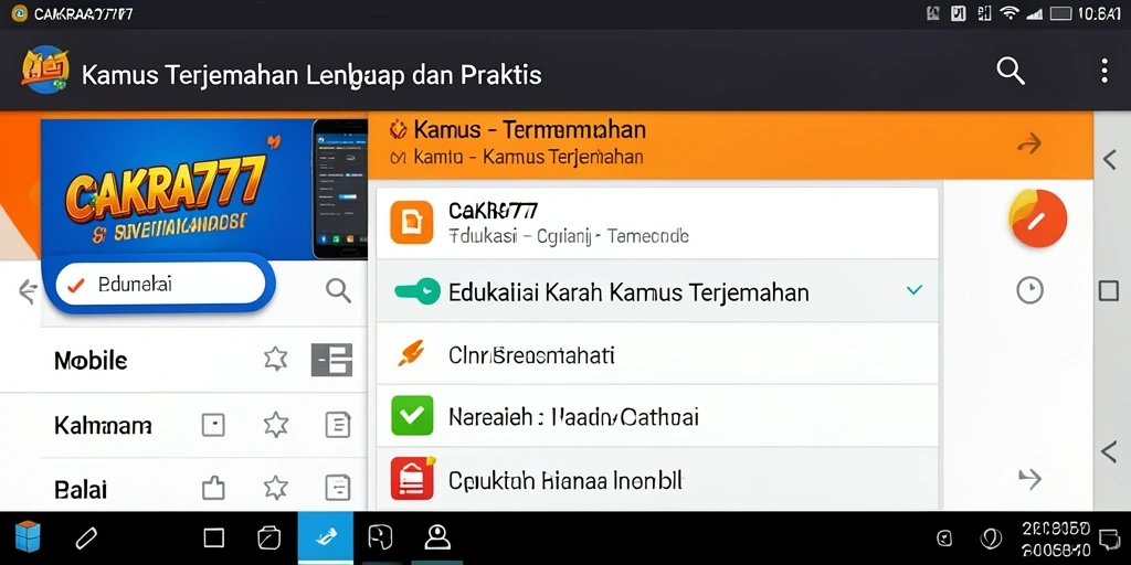 Tampilan antarmuka CAKRA777 yang intuitif dan fungsi terjemahan yang praktis.