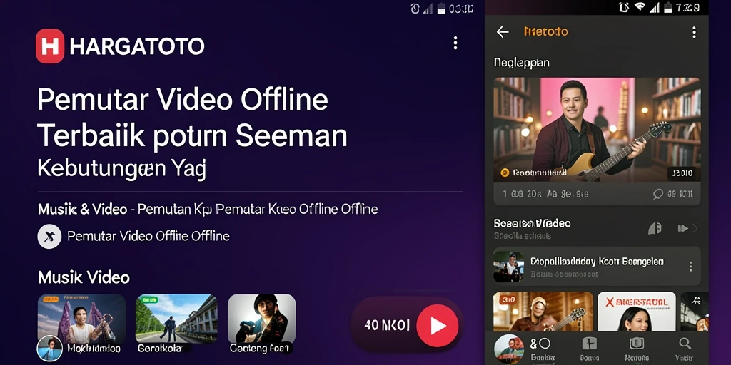 Tampilan antarmuka HARGATOTO saat memutar video offline yang menarik.