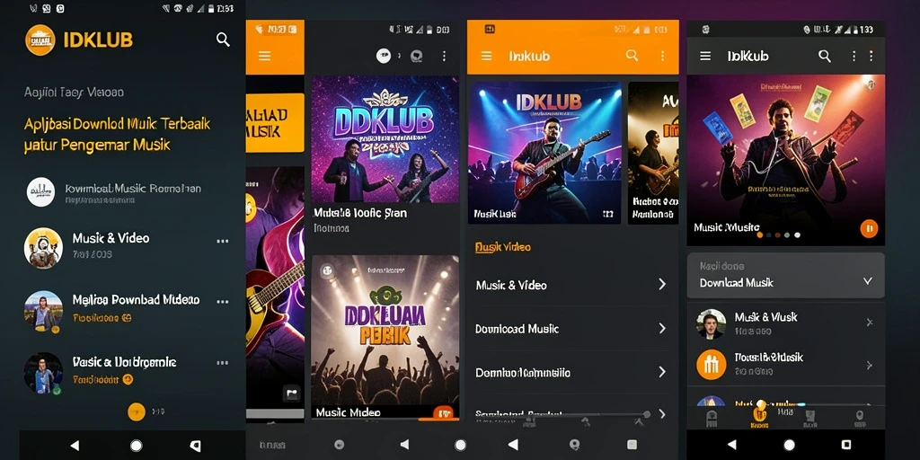 Tampilan antarmuka IDKLUB yang sederhana dan fungsional untuk Download Musik.