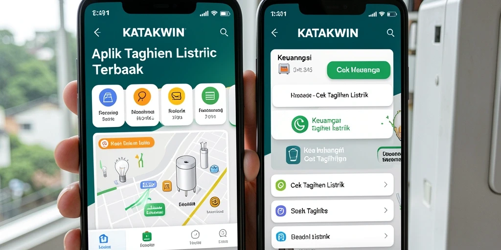 Tampilan antarmuka KATAKWIN yang informatif untuk cek tagihan listrik.