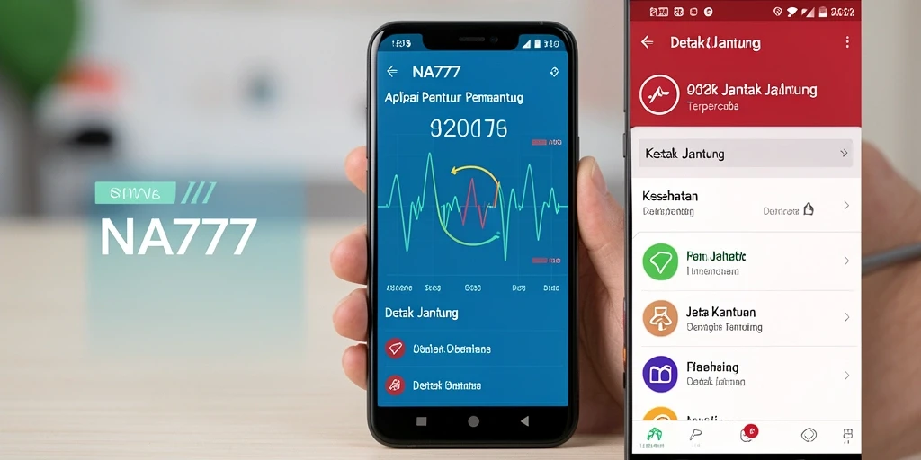 Antarmuka NA777 menampilkan grafik detak jantung yang informatif.