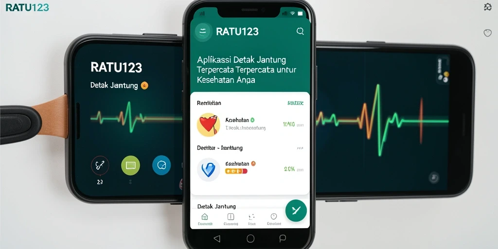 Tampilan antarmuka RATU123 untuk pemantauan detak jantung.